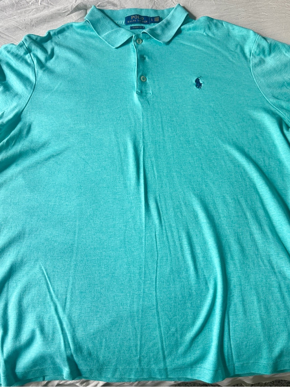 Ralph Lauren Men’s Turquoise Polo Shirt with Navy Pony